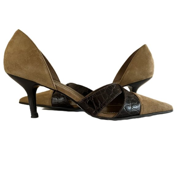 Lauren Ralph Lauren Shoes - Ralph Lauren | Tan & Brown Leather Suede Pumps Sz 7